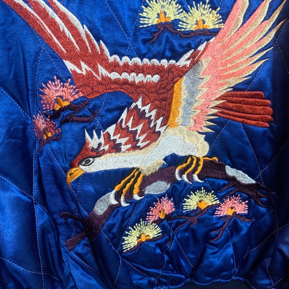 TopShop Reversible Quilted Japan Tiger Eagle Bomber Jacket 12 - Picture 11 of 11